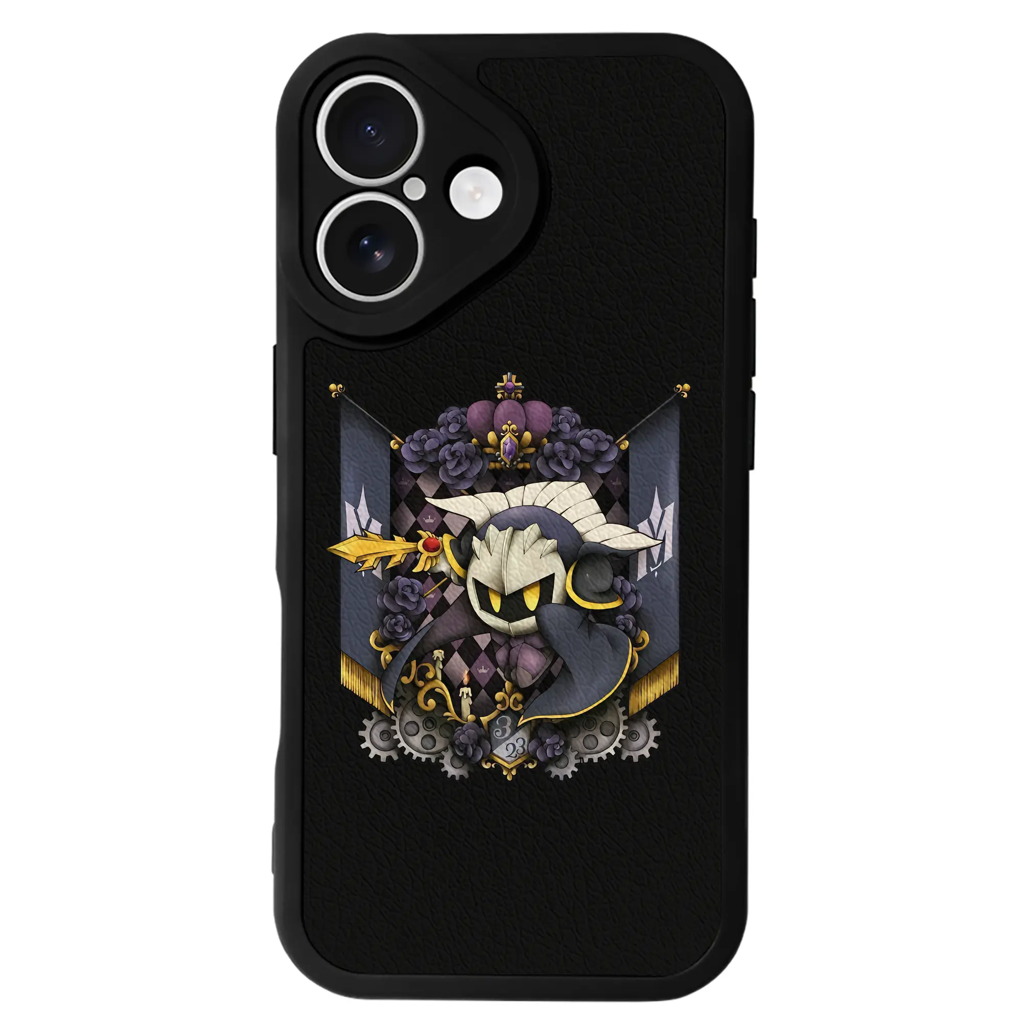 星のカービィ グッズ メタナイト - IPhone 16シリーズ対応 ・ シリコンスマホケース ・ レザー調 ・ 高精度フィット ・ 耐衝撃 ・ ワイヤレス充電対応 ・ 精密カット